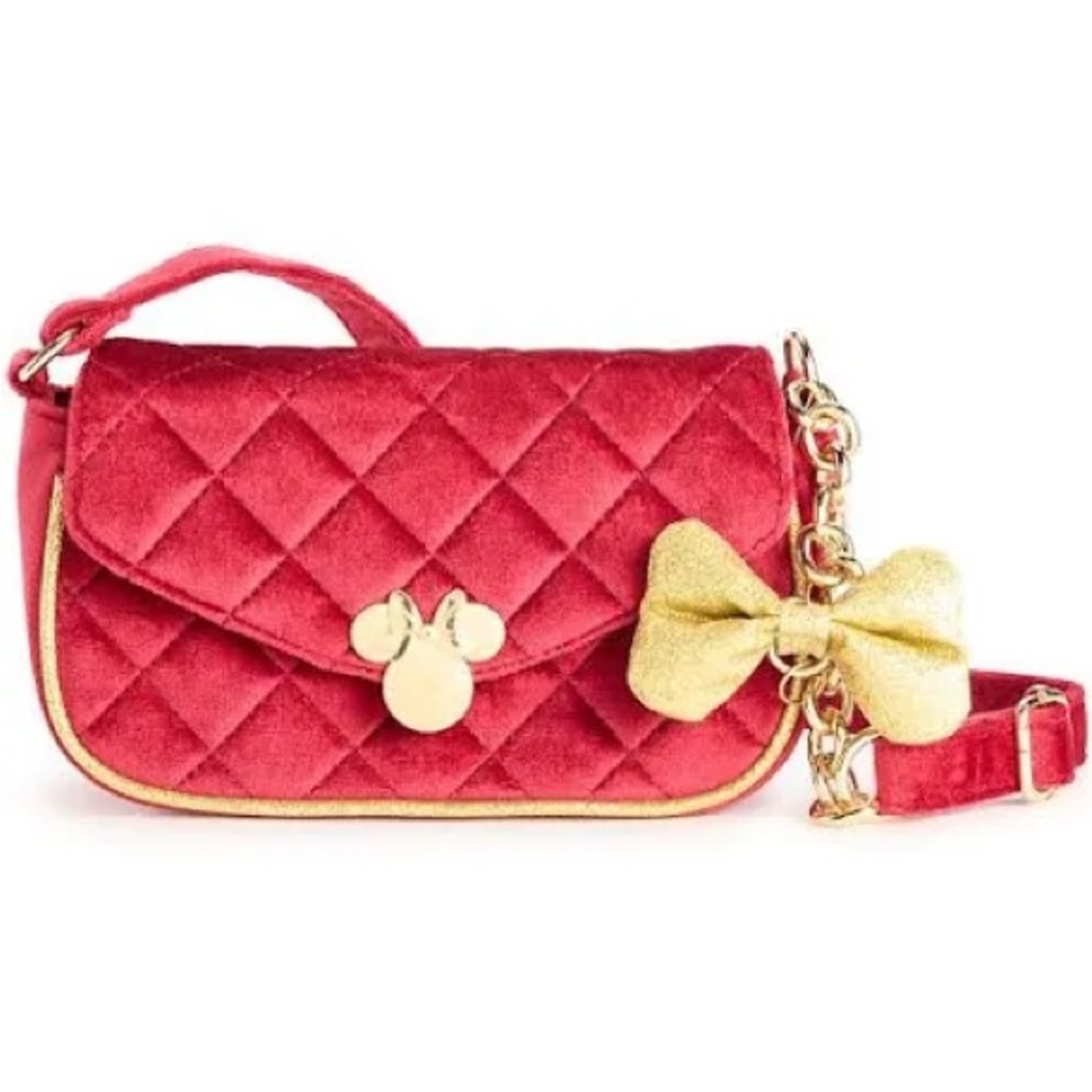 Disney's Minnie Mouse Velvet Quilted Crossbody Bag
